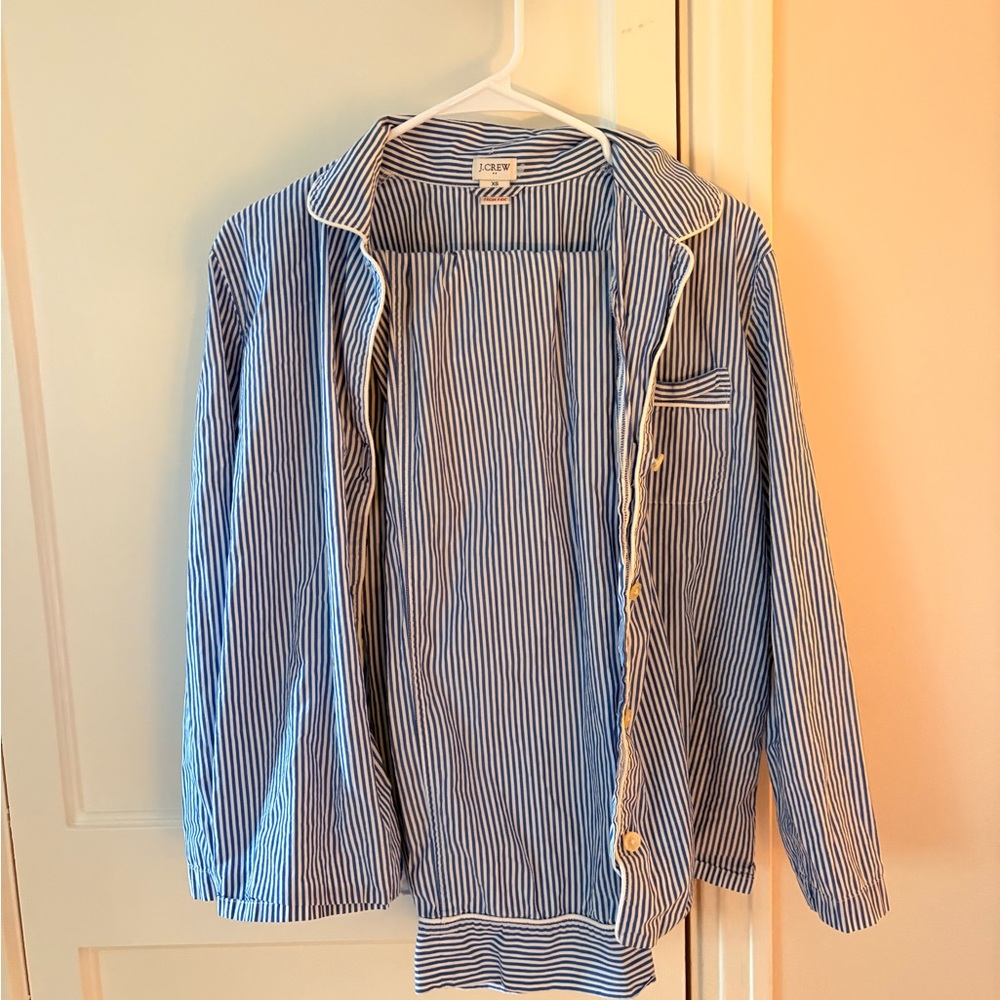 J. Crew Navy and White Striped Shirt